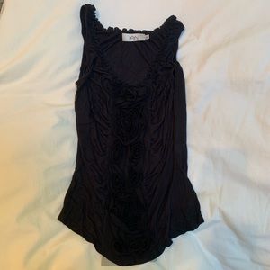 Teri John Black Flower Tank Top